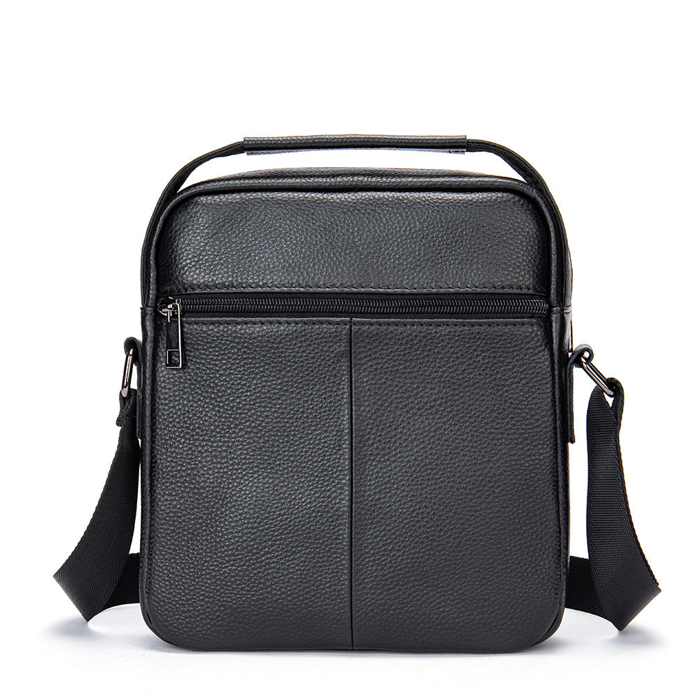 Men's Vertical Leather Top Layer Cowhide Men's Messenger Bags