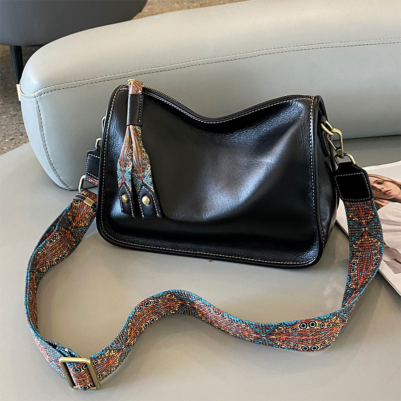 Women's Genuine Leather Large Capacity Retro Elegant Small Square Bags