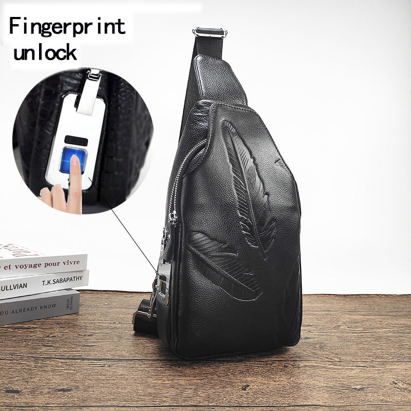 Men's Trendy Leather High-grade Safety Password Backpacks