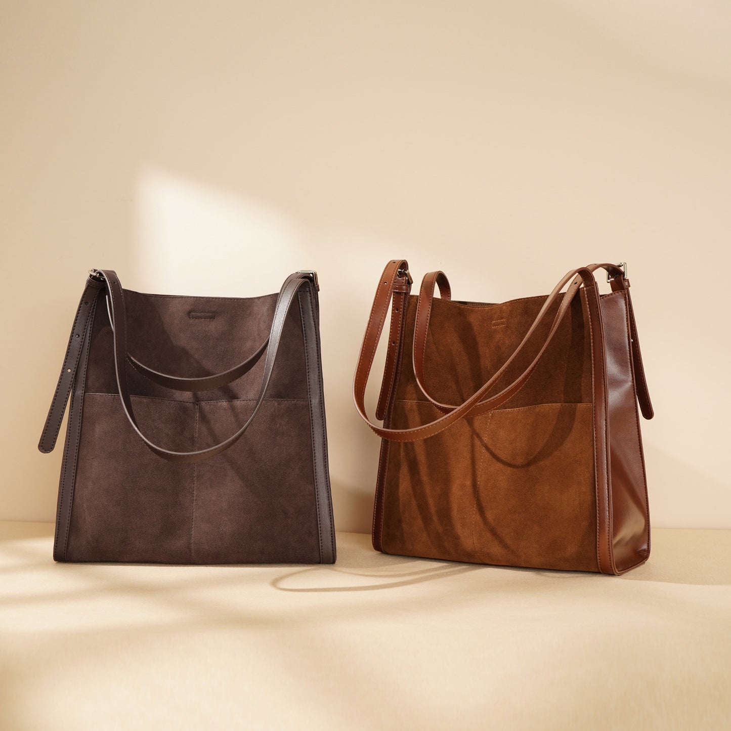Women's Trendy Retro Large Capacity Matte Stitching Bags