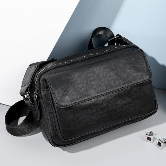 Men's Leather Horizontal Cowhide Soft Business Fashion Men's Shoulder Bags
