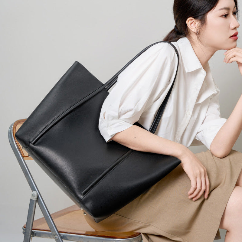 Women's Genuine Leather Cowhide Underarm Large Capacity Tote Bags