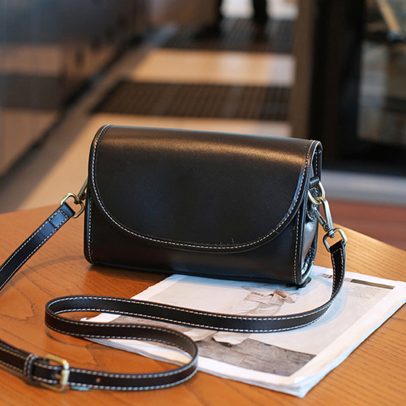 Women's Vintage Leather Top Layer Vegetable Tanning Shoulder Bags