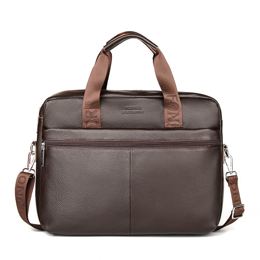 Men's Leather First Layer Cowhide File Men's Briefcases