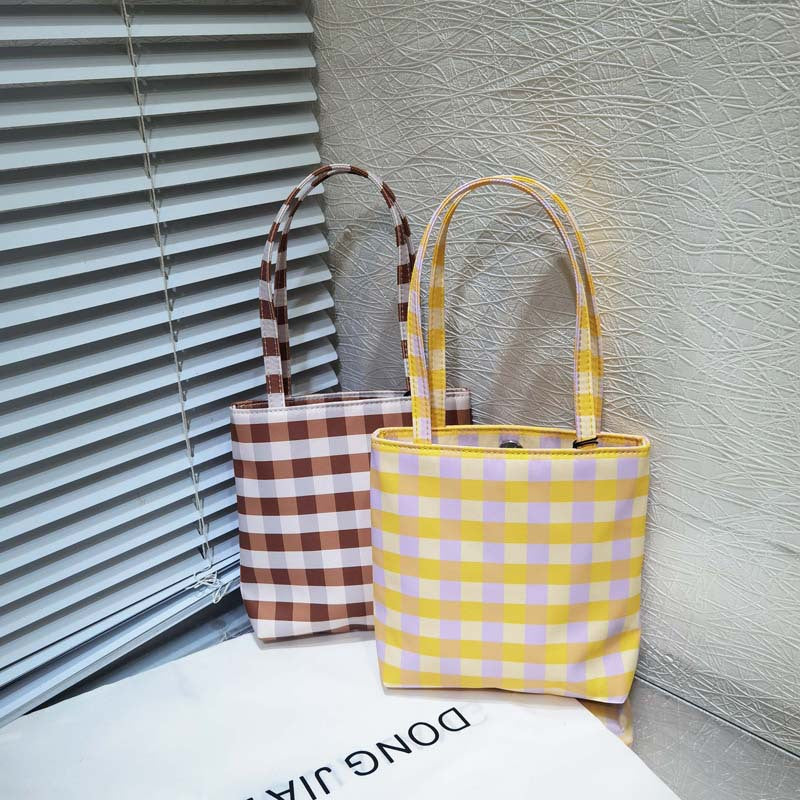 Women's Trendy Printed Plaid Simple Mini Light Handbags