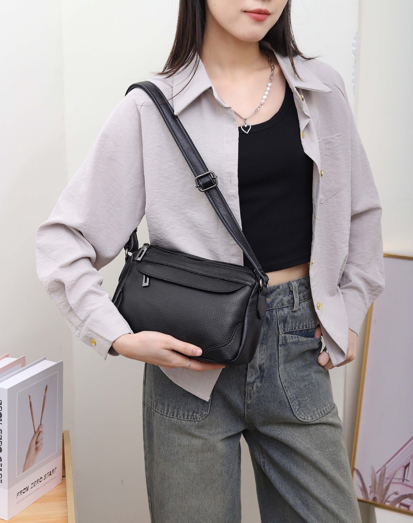 Women's Layer Cowhide Shell Popular Fashion Practical Bags
