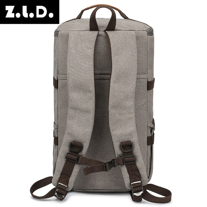 Retro Canvas Large Capacity Cylinder Unisex Backpacks