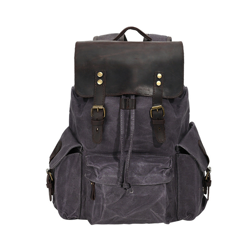 Retro Waxed Canvas Sport Climbing Crazy Backpacks