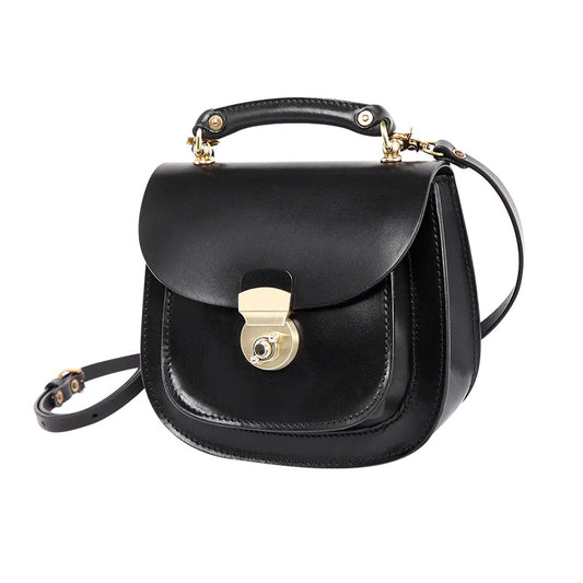Women's High Sense Design Genuine Leather Solid Color Shoulder Bags