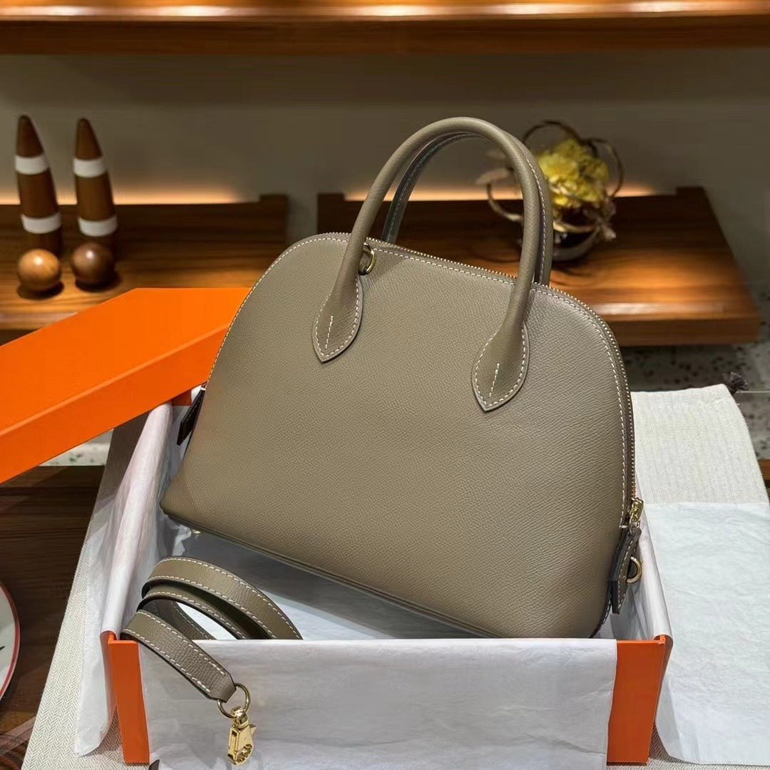 Women's Genuine Leather Shell Bowling Palm Grain Bags