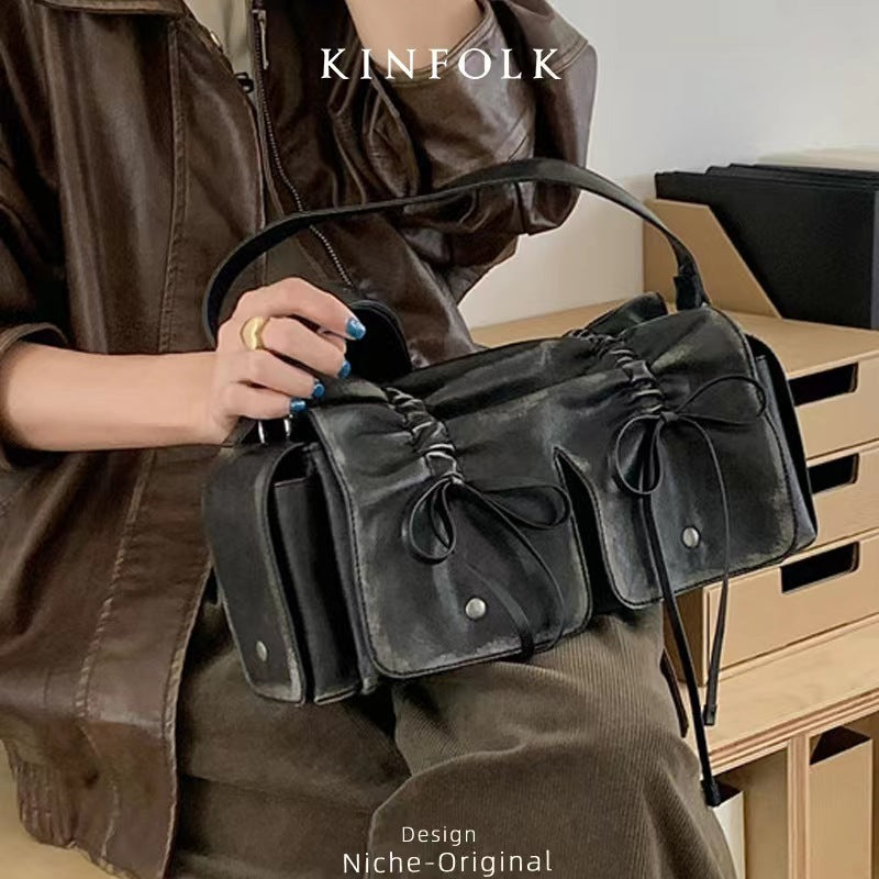 Bow Hot Underarm Waste Soil Wind Dark Shoulder Bags