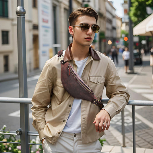 Men's Genuine Leather Fashion Unique First Layer Men's Waist Packs