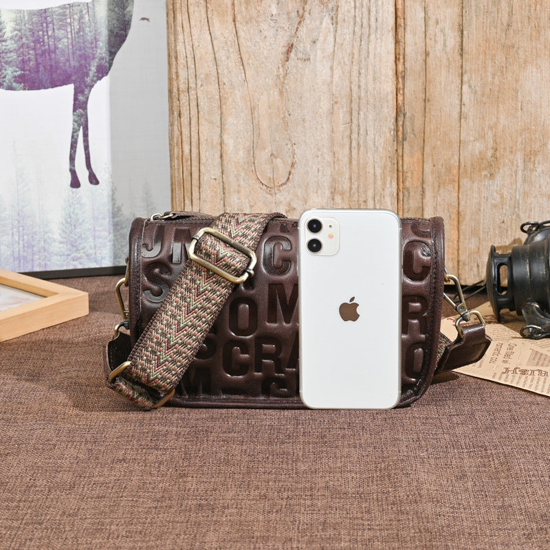 First Layer Cowhide Texture Female Versatile Shoulder Bags