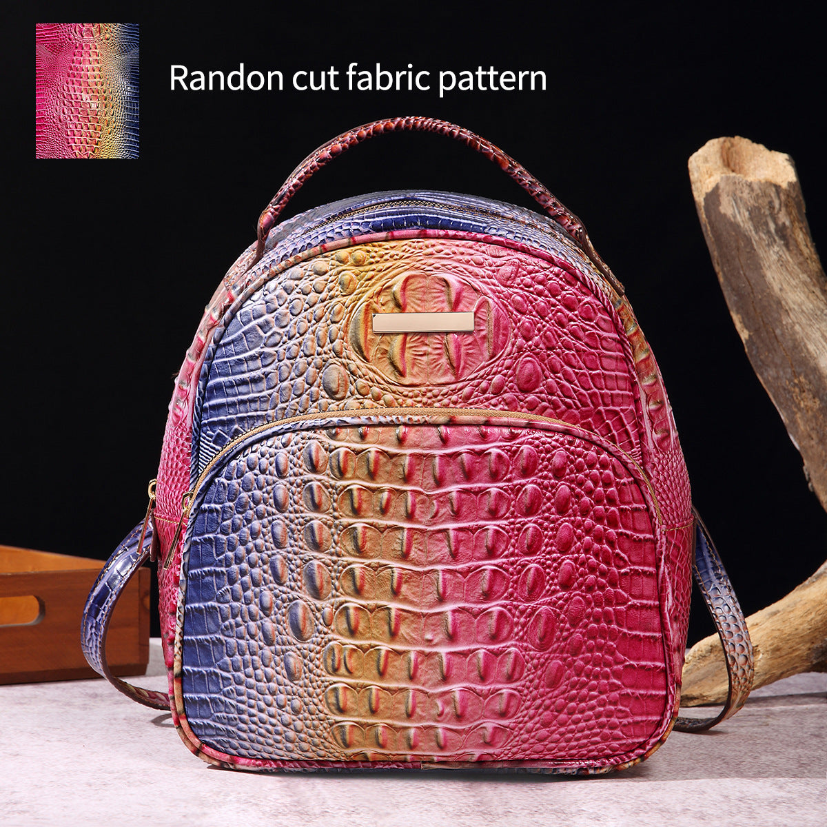 Women's Graceful Retro Crocodile Pattern Brahmin Backpacks