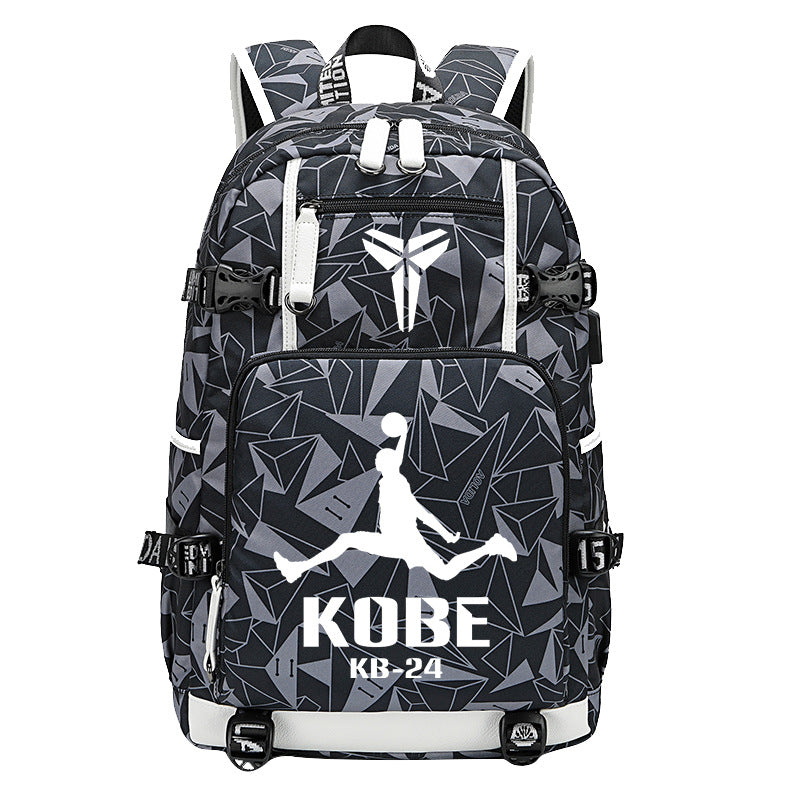 Men's Black Mamba Basketball Thermal Transfer Printing Backpacks