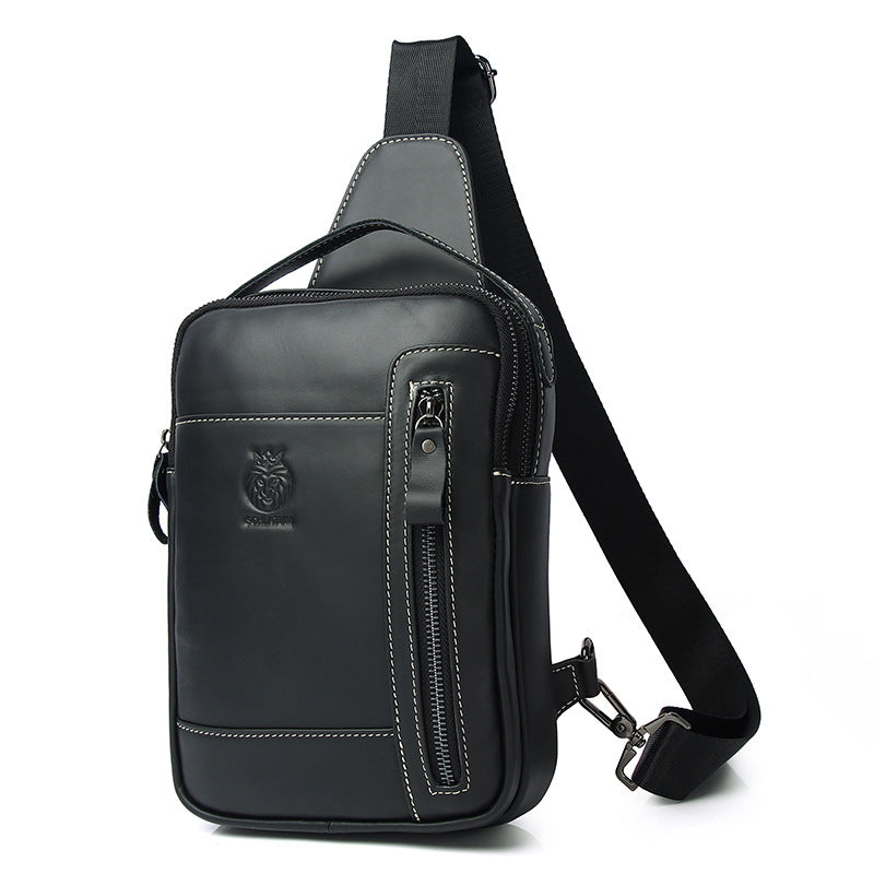 Men's First Layer Cowhide Genuine Leather One Men's Chest Bags