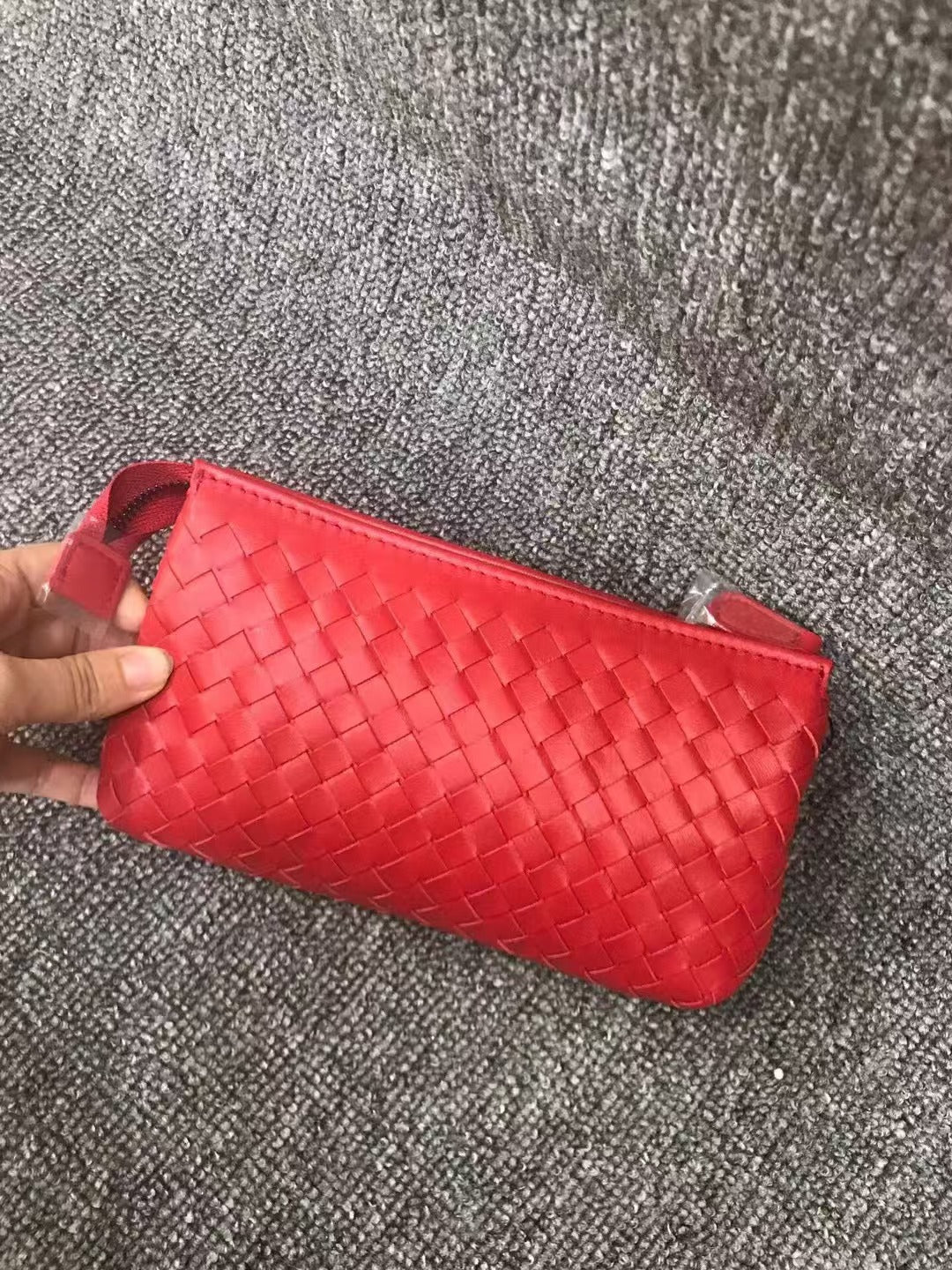 Women's Genuine Leather Trendy Handmade Woven Clutch Handbags
