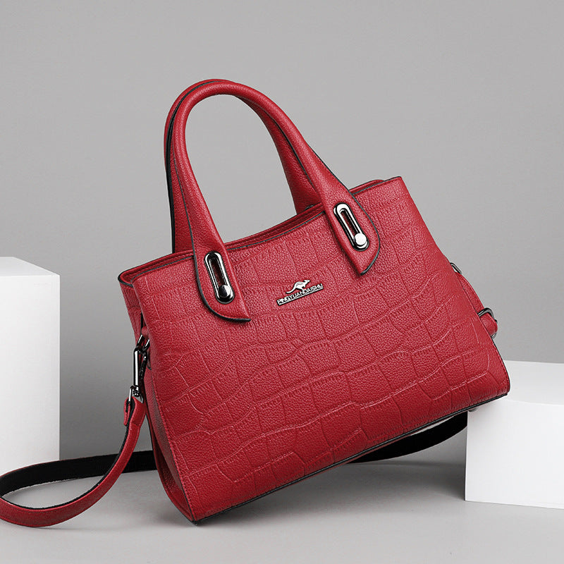 Women's Popular Plain Kangaroo Alligator Print Handbags