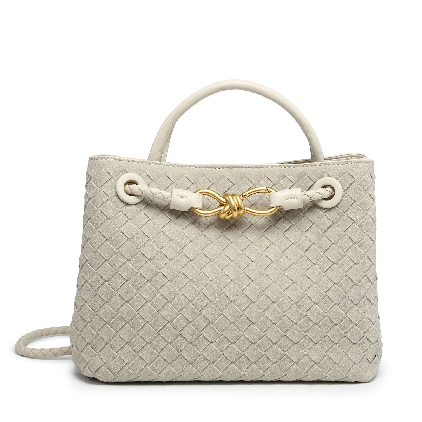 Women's Suede Frosted Woven Portable Metal Butterfly Tote Bags
