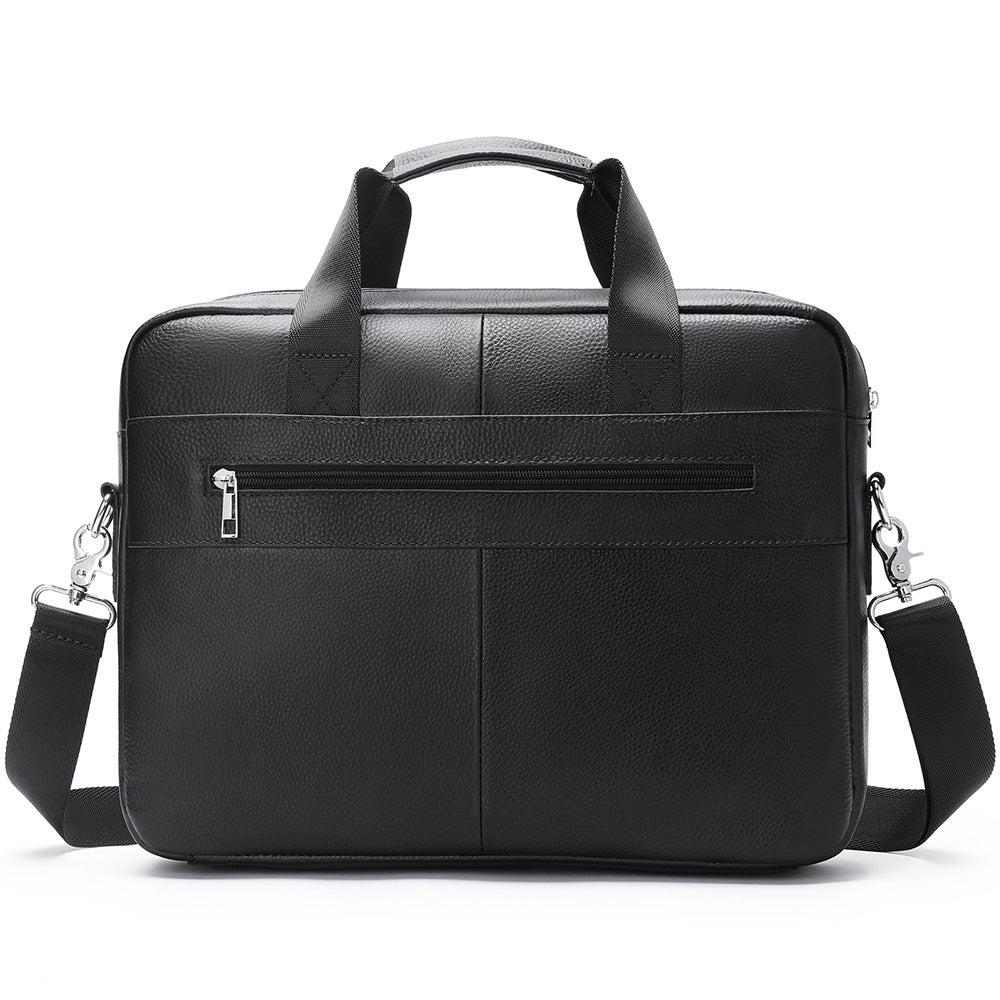 Men's Russian Genuine Cattlehide Leather Surface Business Bags