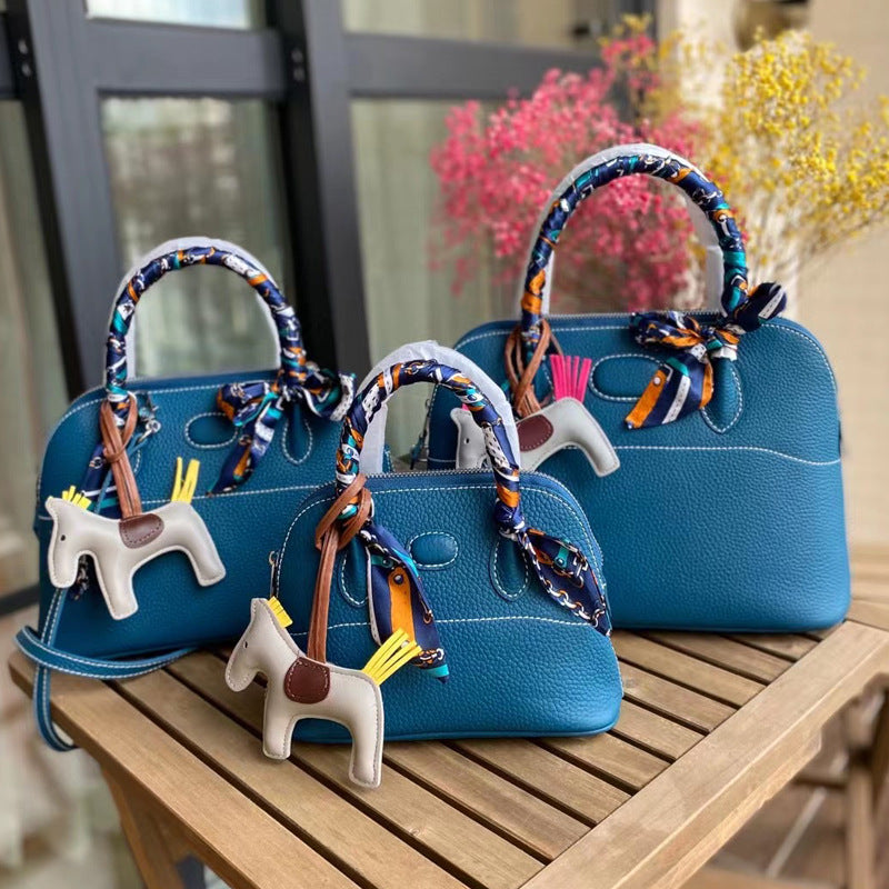 Classic Genuine Leather Bowling Fashion Shell Bags