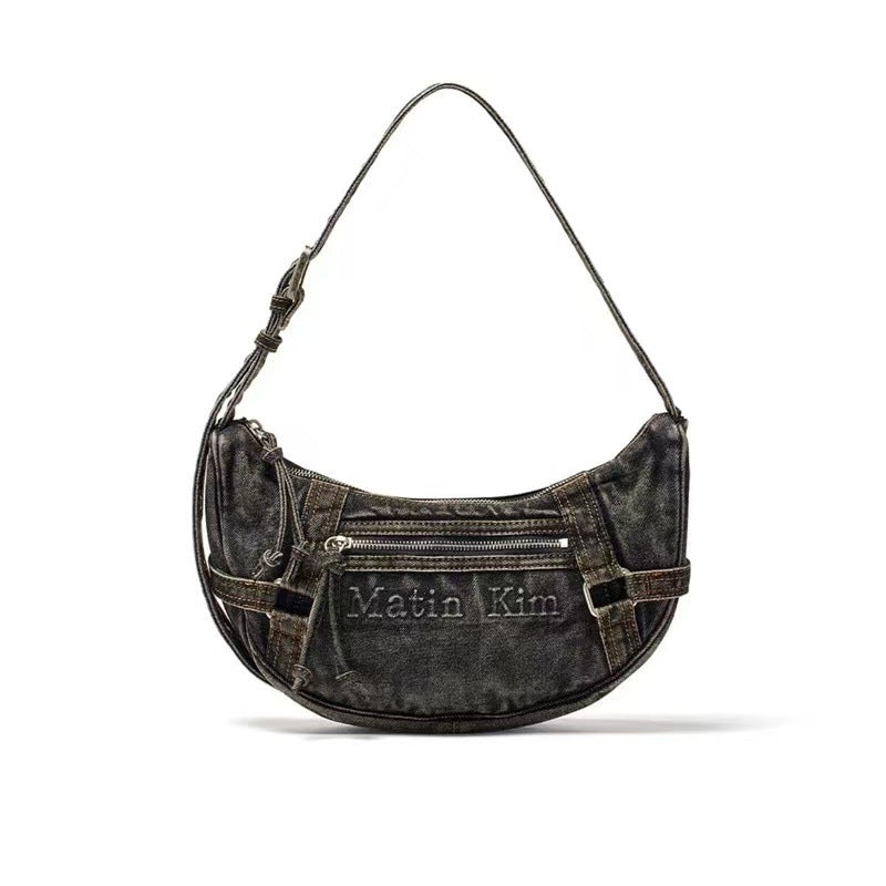Jean Retro Washed Distressed Korean Style Shoulder Bags