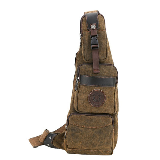 Men's Retro Canvas Crescent-shaped Multifunctional Large Capacity Men's Messenger Bags
