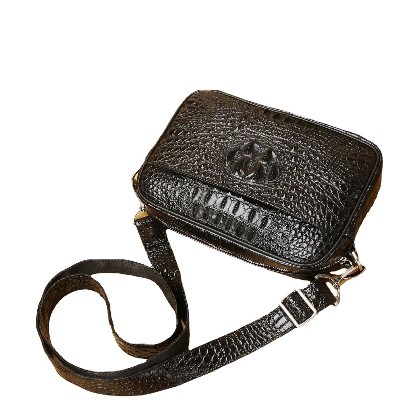 Men's Popular Crocodile Pattern Horizontal Fashion Men's Messenger Bags
