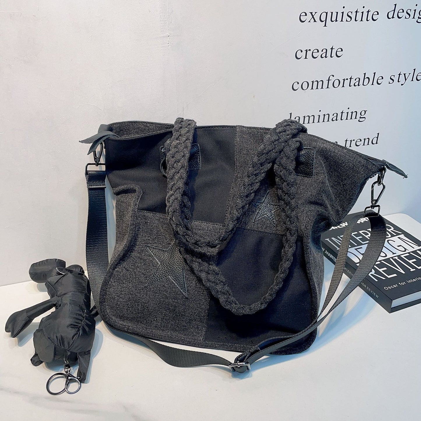 Large Simple Retro Portable Mesh With Crossbody Bags