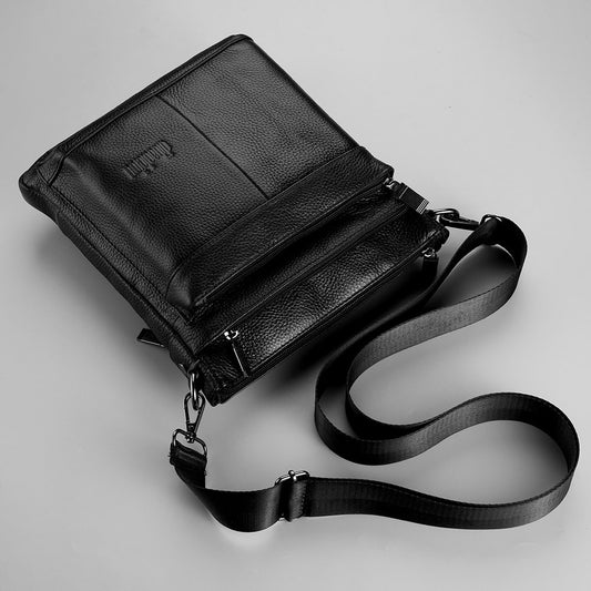 Men's Slouchy First Layer Cowhide Leather Men's Shoulder Bags