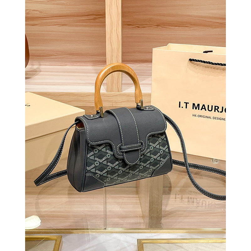 Women's Saigon Wooden Genuine Leather Presbyopic Commuter Handbags