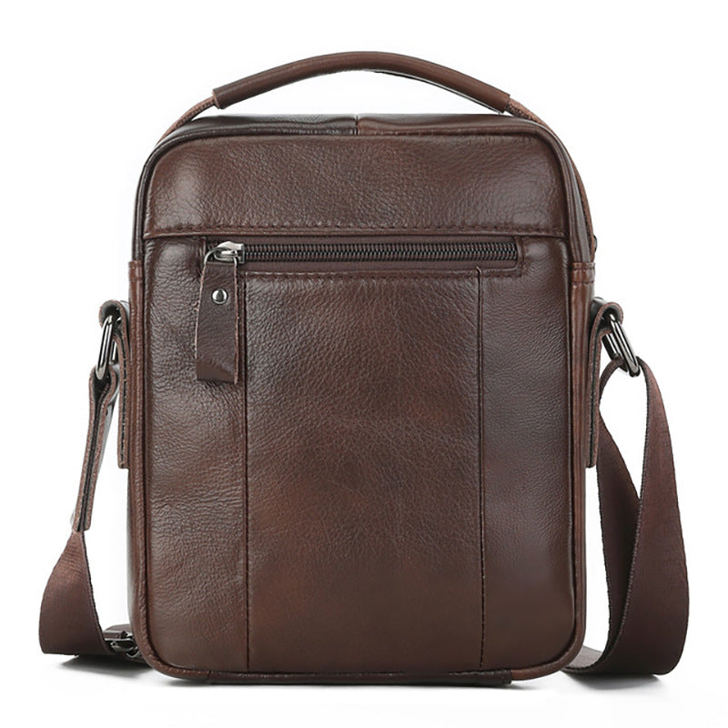 Men's Top Layer Cowhide Leather Vertical Business Men's Messenger Bags