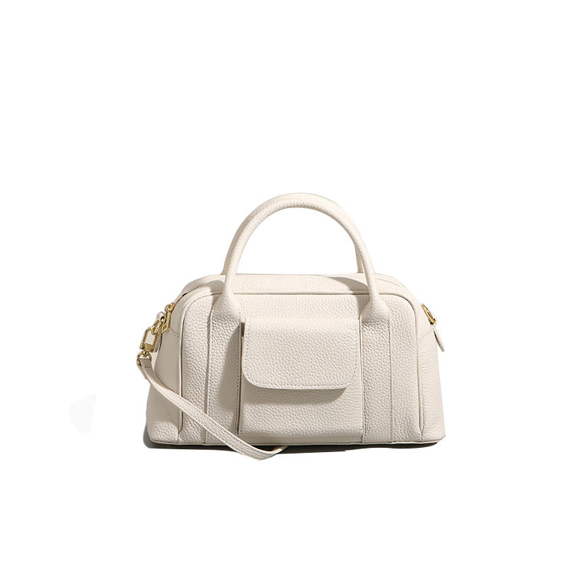 Layer Hand Carrying Cowhide Boston Large Capacity Advanced Handbags