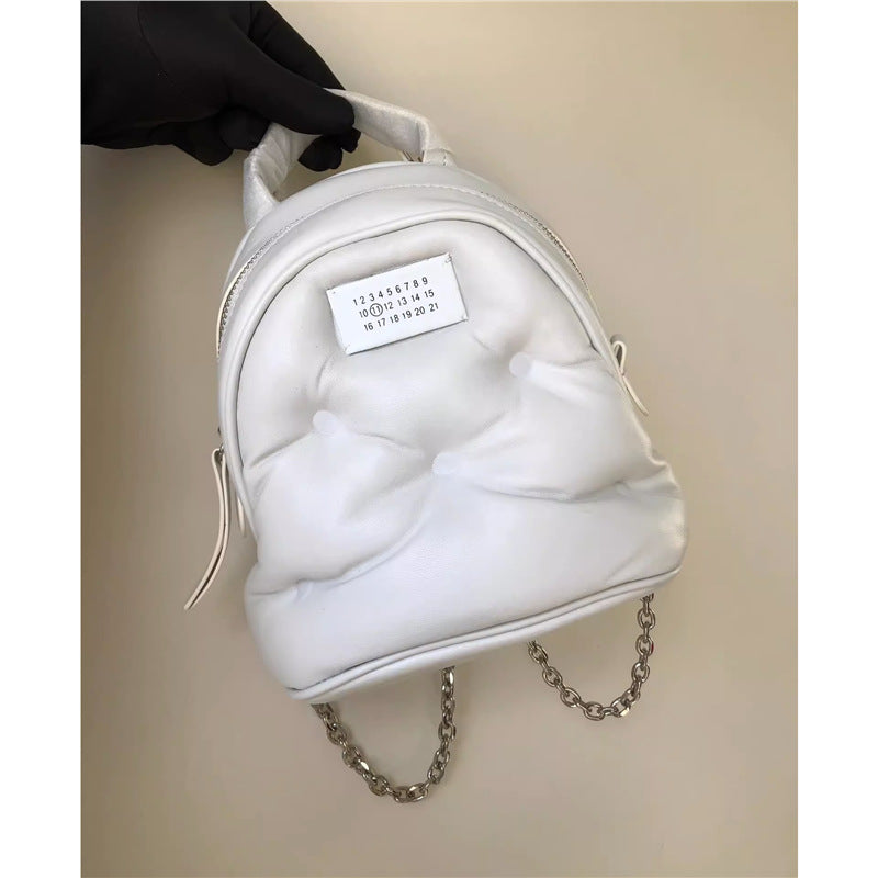 Women's Comfortable Sheepskin Chain Leather Mini Backpacks