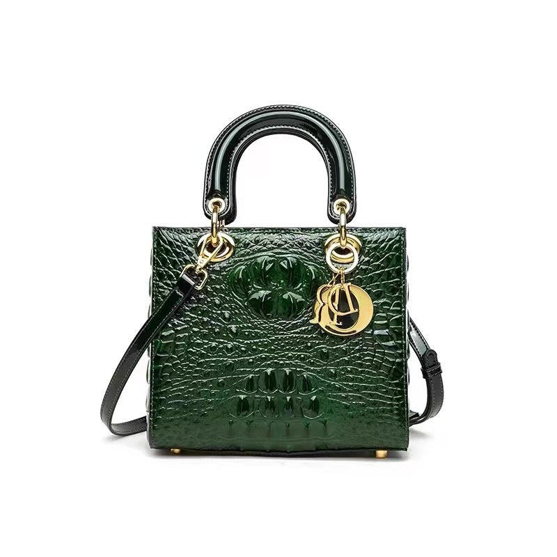 Women's Pattern Genuine Leather Glossy Diana Bride Handbags