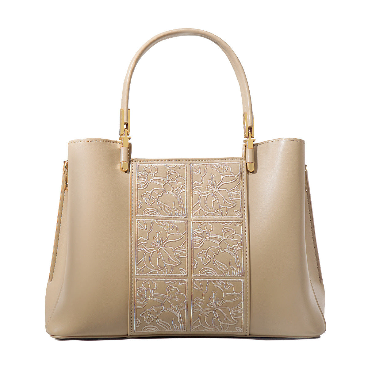 Women's Mother's Day Gift Embroidered Beige Large Handbags