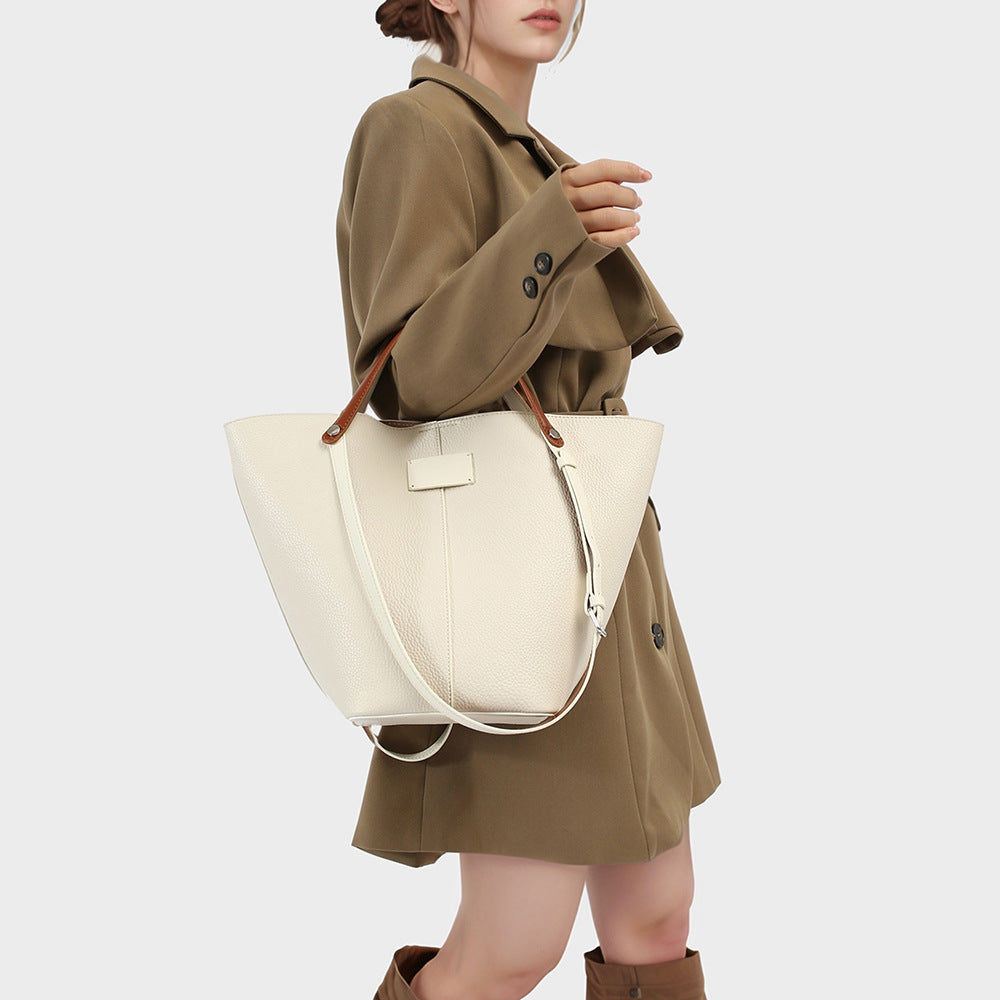 Women's Pattern Large Capacity Vegetable Basket Commuter Bucket Bags