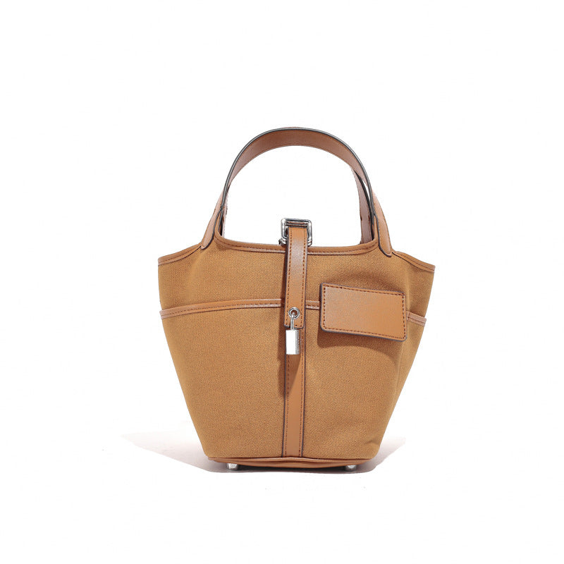Women's Korean Style Canvas Vegetable Basket Bucket Bags