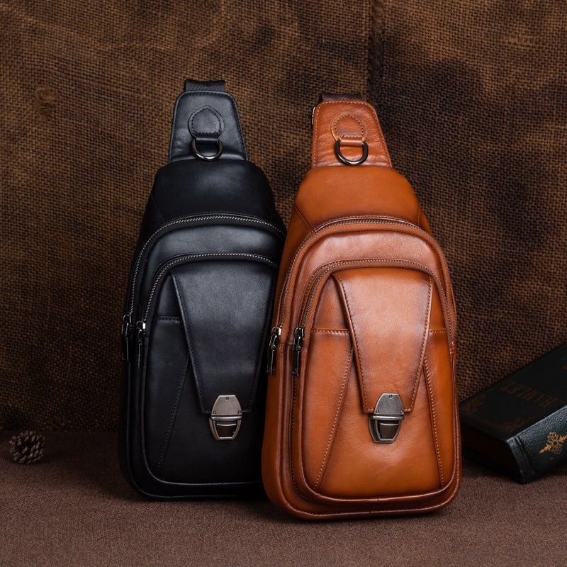 Men's Genuine Leather High Sense Korean Style Men's Chest Bags