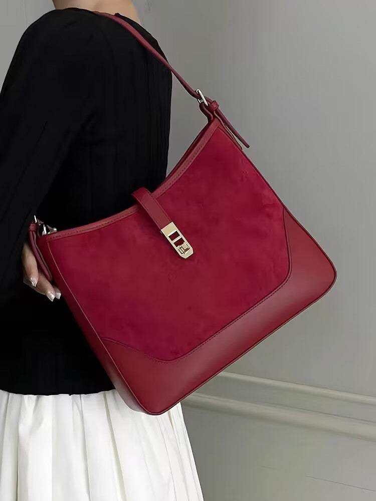 Women's Red Large Capacity High-grade Retro Bridal Tote Bags