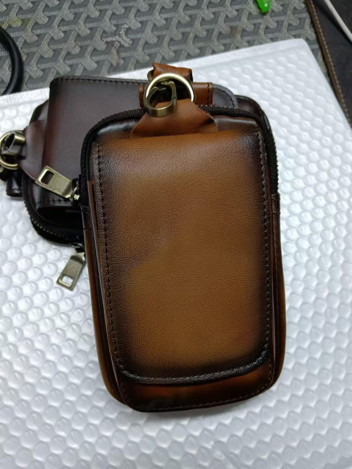 Men's First Layer Cowhide Brushed Trendy Cool Men's Waist Packs