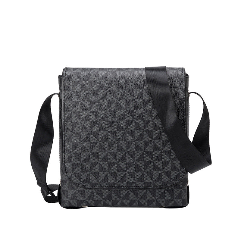 Men's Plaid Vertical Flip Fashion Large Capacity Men's Shoulder Bags