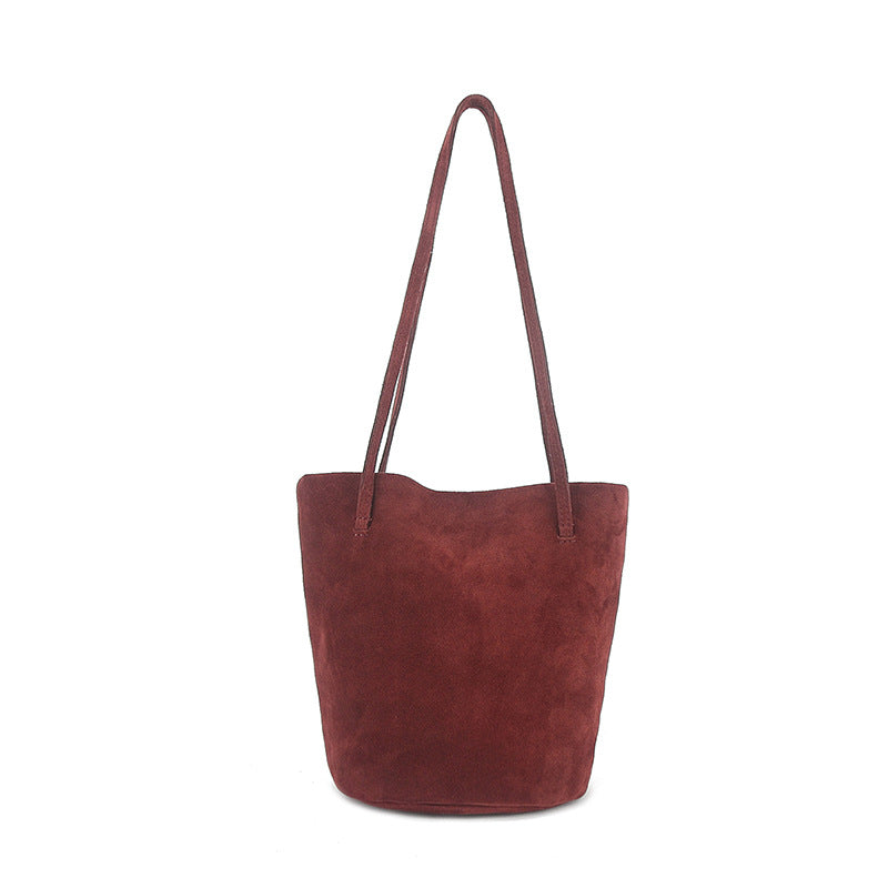 Women's Retro Genuine Leather Frosted Cowhide Commuter Armpit Bags