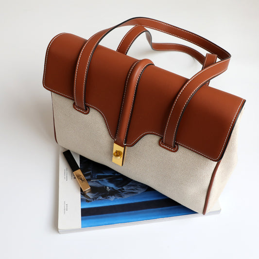 Women's Large Capacity Leather Big Portable Simple Shoulder Bags