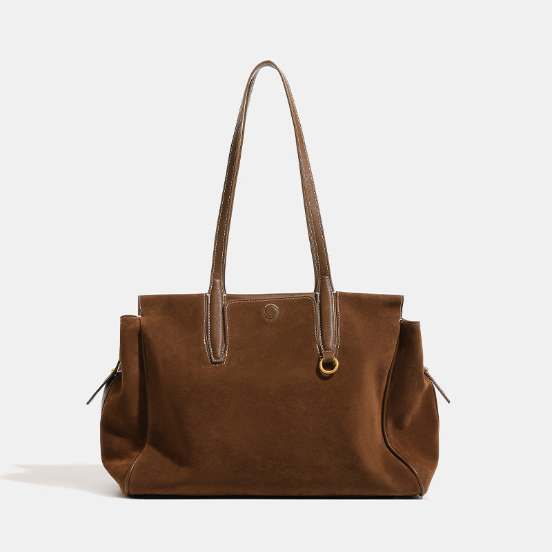 Women's Leather Feel Large Capacity Retro Commuter Tote Bags