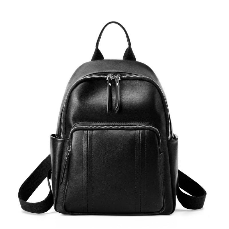 Women's Layer Vegetable Tanning Leather Fashion Large Backpacks