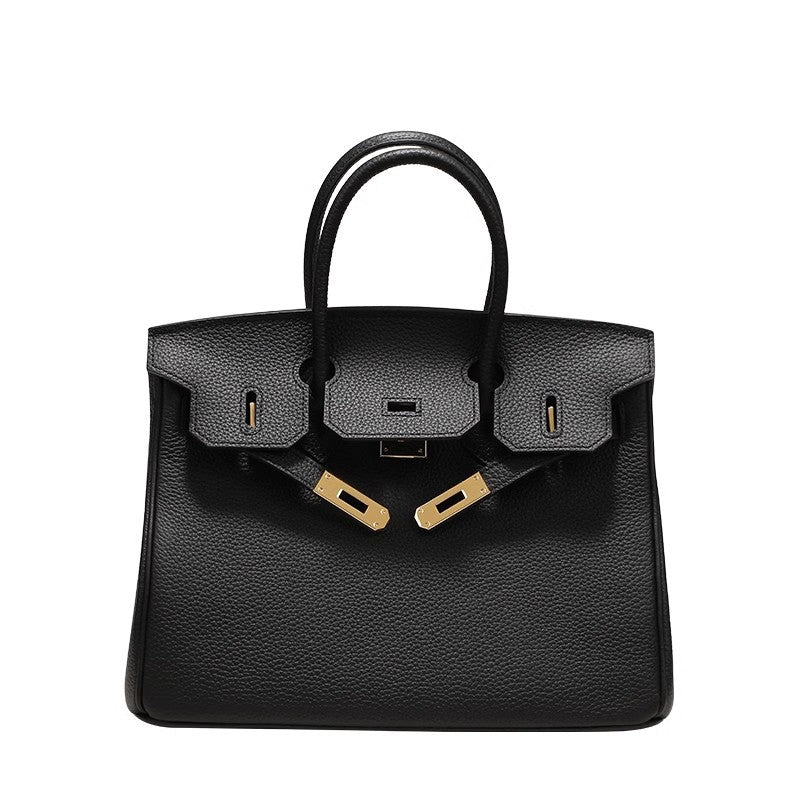 Women's Cowhide Genuine Leather Portable High-grade Simple Handbags