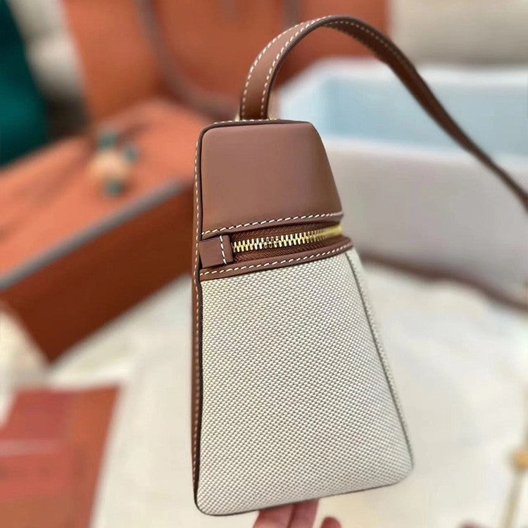 Leather Canvas Underarm Italian Original Zipper Shoulder Bags