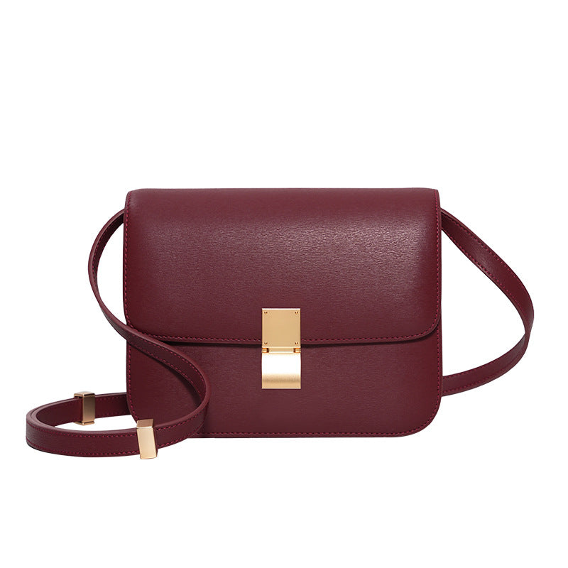 Women's Genuine Leather Retro Light Luxury Minority Joker Small Square Bags