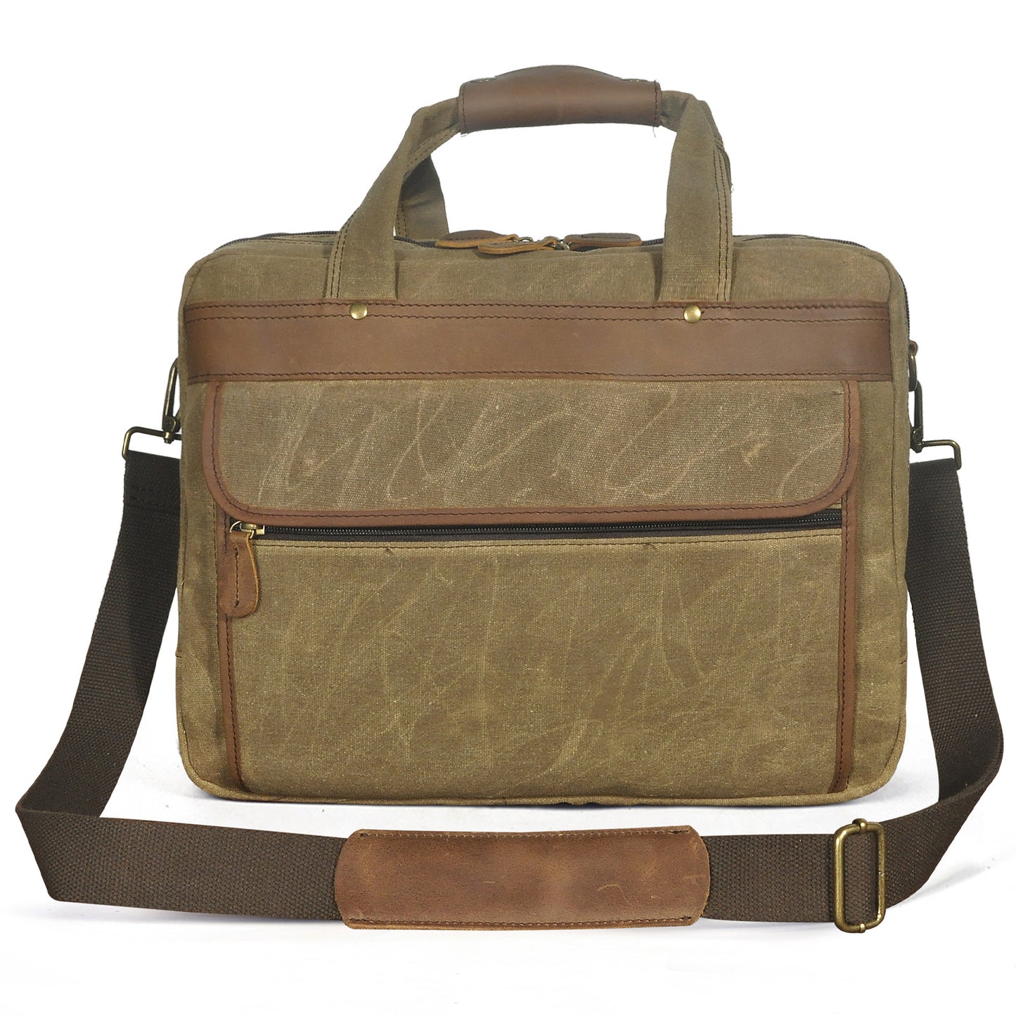 Men's Wax Cowhide Vintage Inch Business Official Men's Briefcases